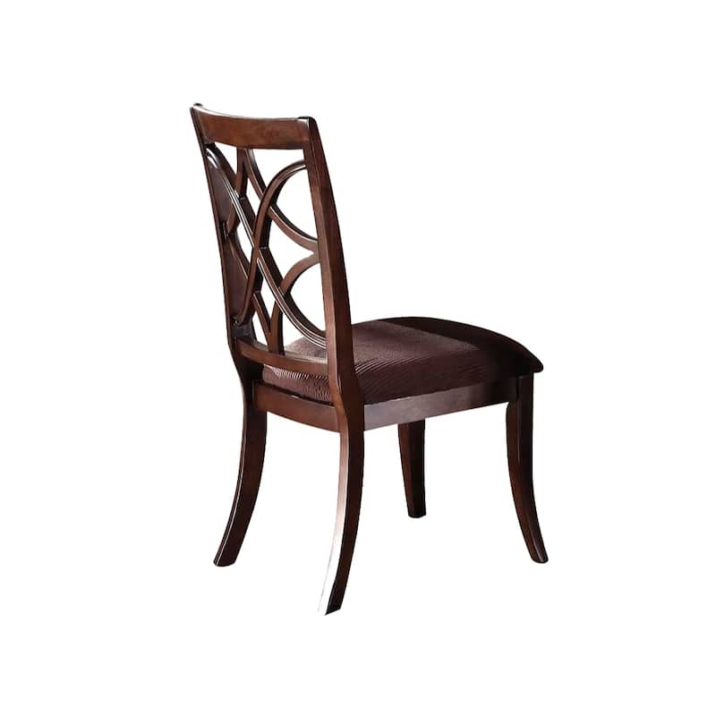 Set of 2 Wood Dining Chairs in Walnut Finish - Side Chair