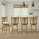 preview thumbnail 1 of 16, Elle Modern Swivel Bar Stool, Upholstered Counter Height Chair with Wood Frame Set of 4 - Ivory - Counter Height