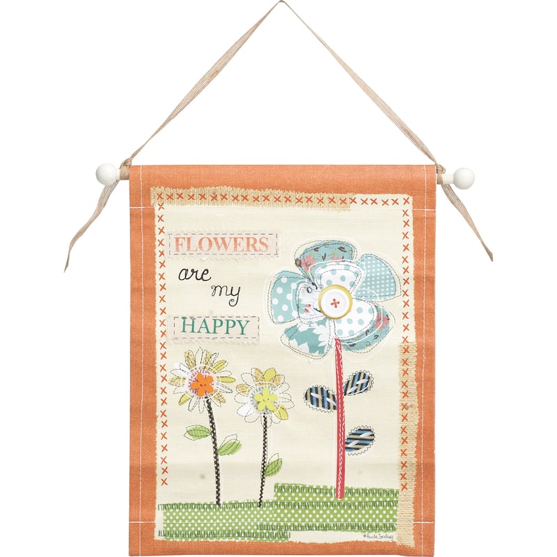 Transpac Fabric/Canvas 13.25 in. Multicolor Everyday Flower Banner