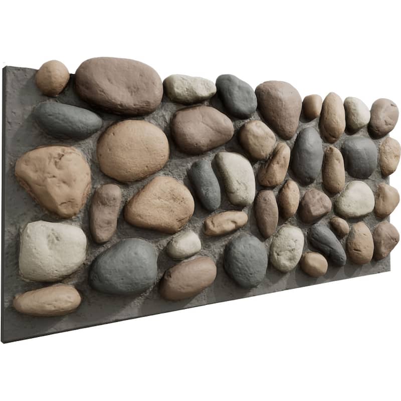 EverStone River Rock Faux Rock Panel, 49"W x 24 3/4"H x 3"D