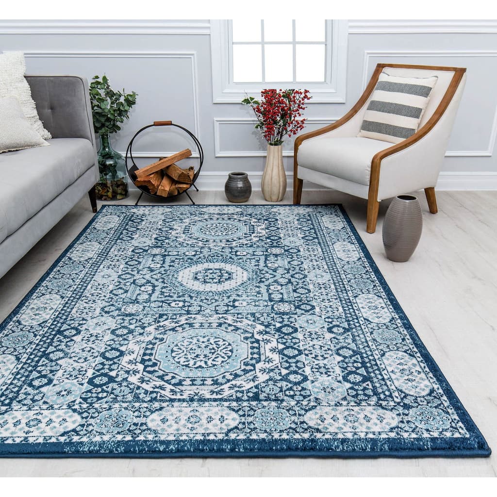 Hailey Geometric Medallion Traditional Area Rug by Rugs America