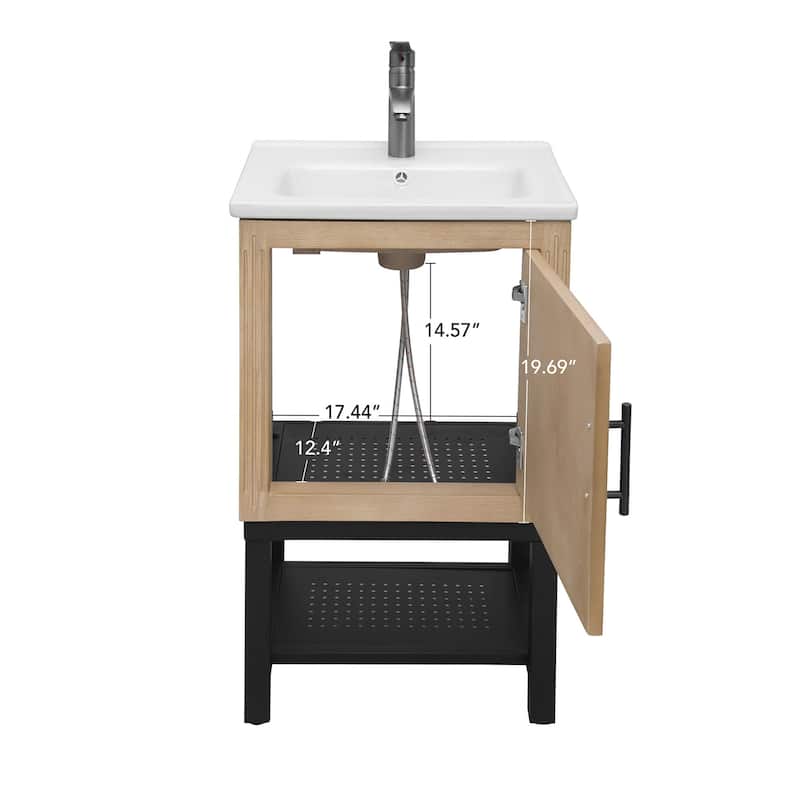 20" Small Bathroom Vanity with Sink & Hot and Cold Faucet