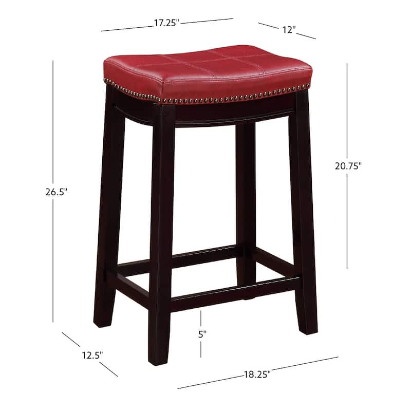 Linon Willamette Backless Faux Leather Counter Stool