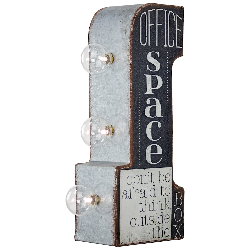 American Art Decor Office Space Vintage Mini LED Marquee Sign - 12" x 5.25" - 12" x 5.25"