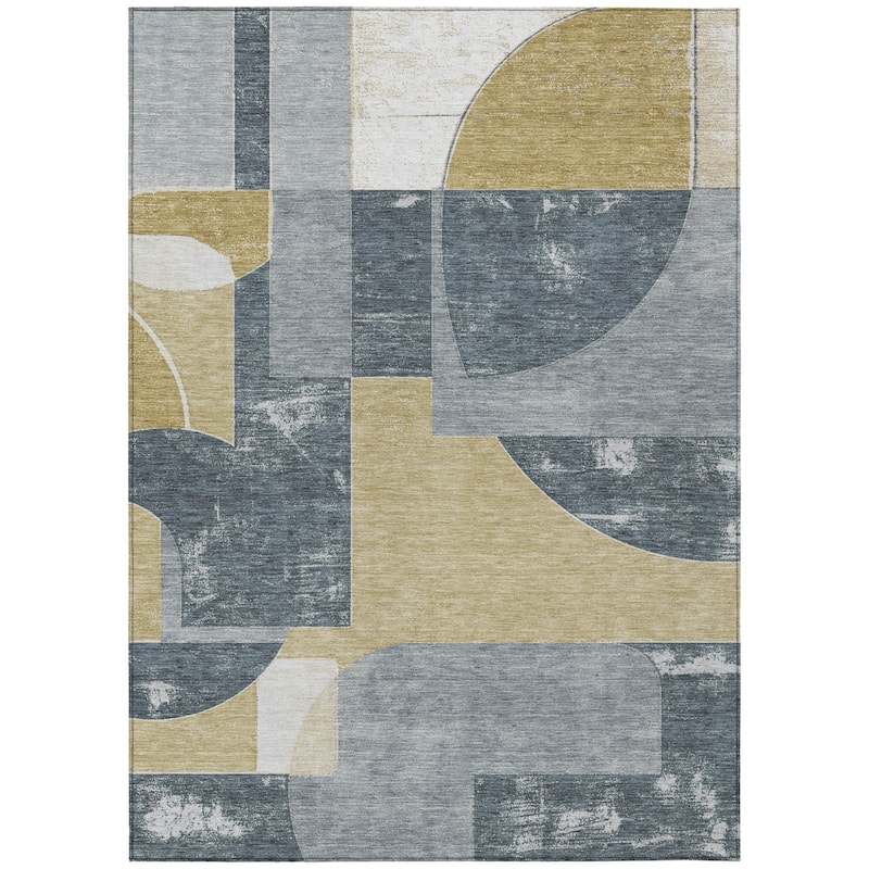 HomeRoots Geometric Modern Rectangle Outdoor Rug