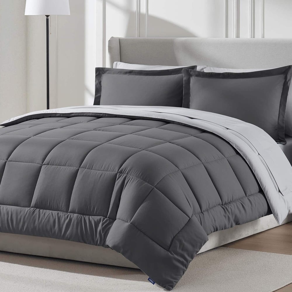Empyrean Reversible Comforter Set Bed in a Bag with Cooling Pillow