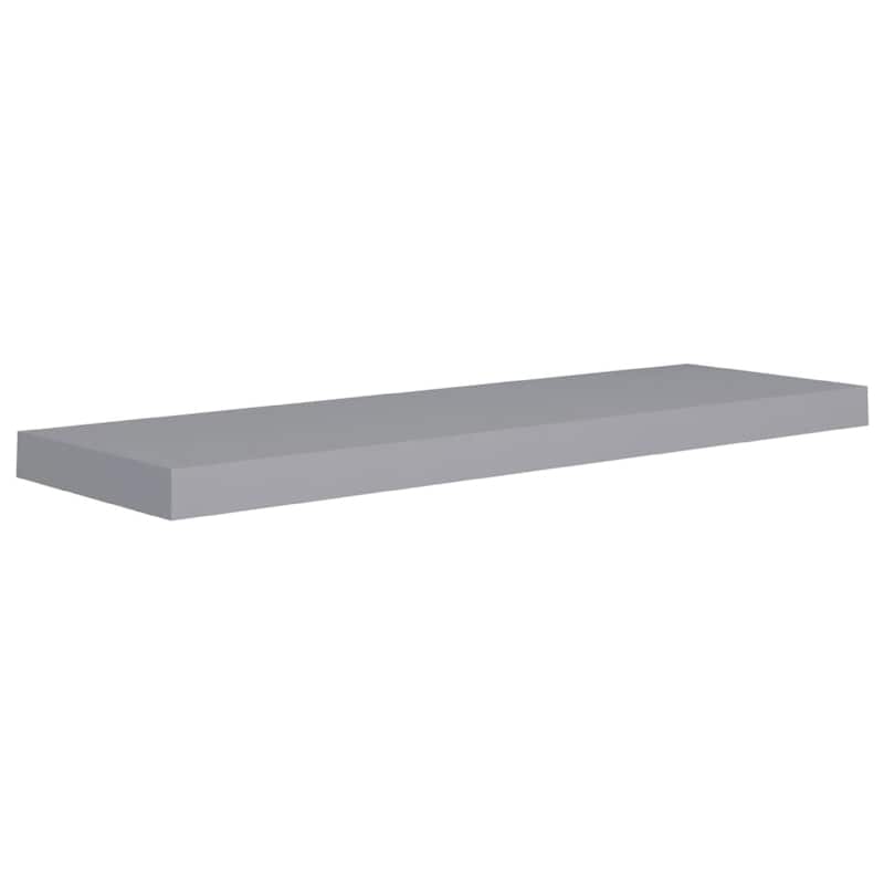 Zyno Wall Shelf Set of 4, Matte Gray MDF Body, Modern Design 32 Inch