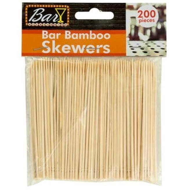 Handy Housewares 4" Bamboo Skewers for Appetizers - 200 Pack, Natural Wood Picks for Cocktail Garnishes and Snacks