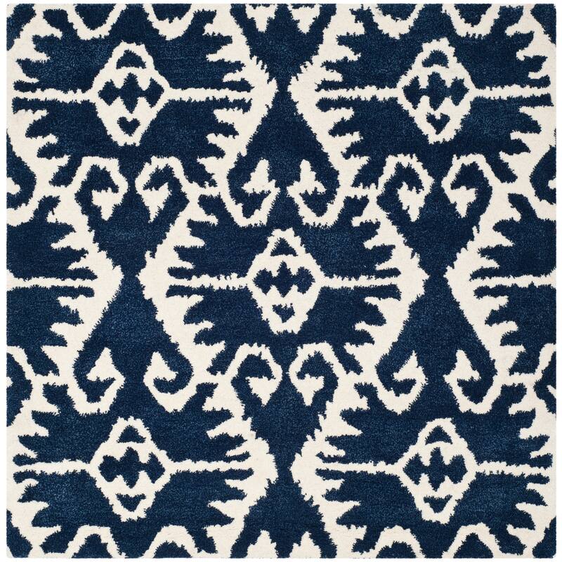 SAFAVIEH Handmade Wyndham Bekin Modern Wool Rug - 7' Square - Royal Blue/Ivory