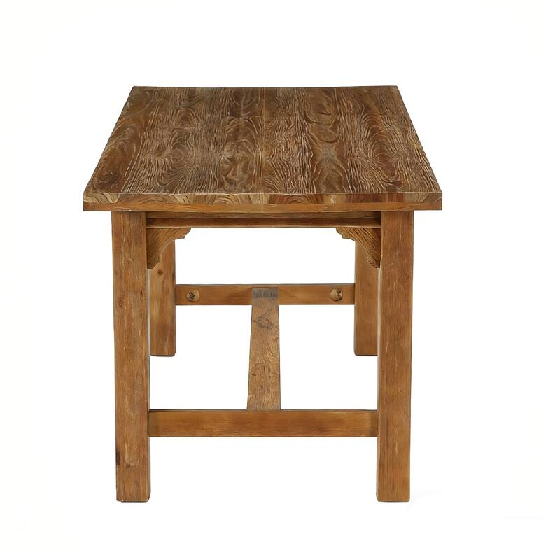 63" Solid Wood Executive Desk with Foot Bar, Farmhouse Home Office Workstation