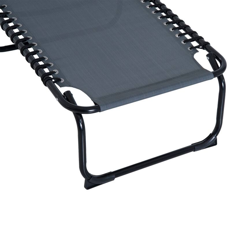 Foldable Outdoor Chaise Lounge Chair with 4-Position Adjustable Backrest and Breathable Mesh for Beach Patio Poolside