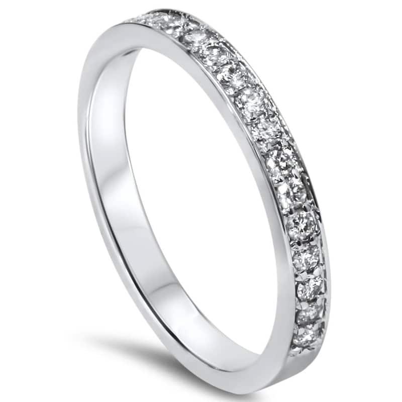 1/3ct Stackable Diamond Wedding Ring White Gold