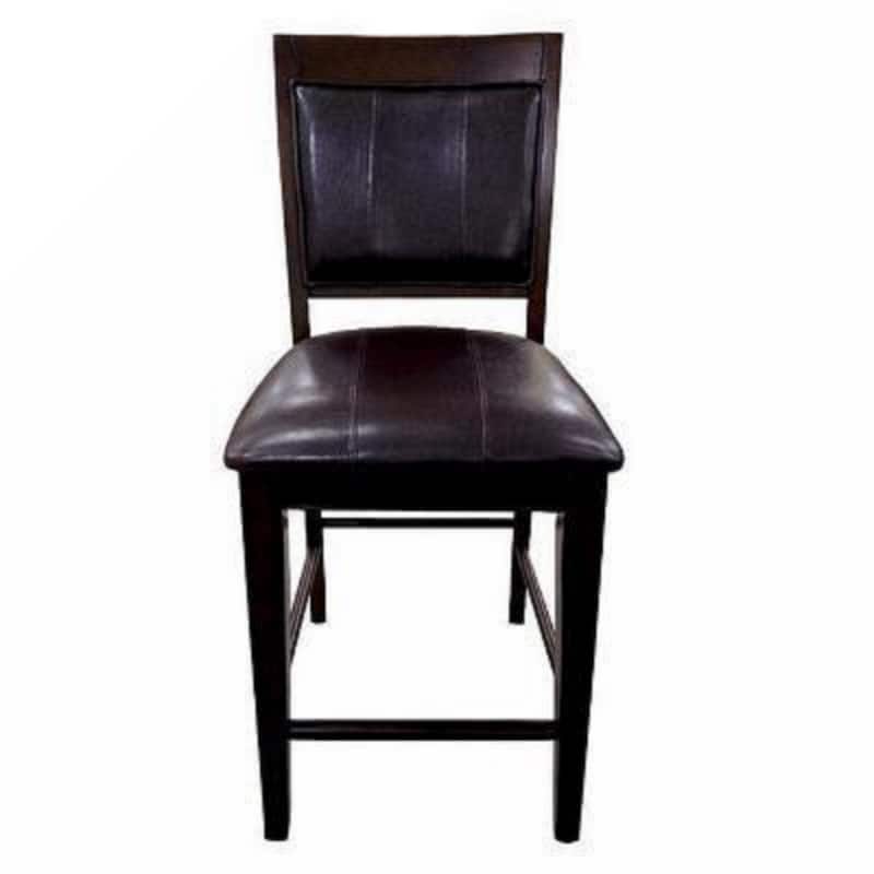 Farmhouse Style 2pc Linen Counter Height Chair Bar Stool Footrest Wooden Furniture