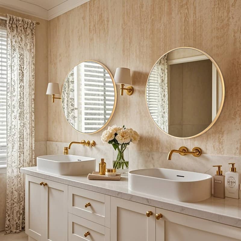 Modern Bathroom Wall Mounted Round Vanity Mirror