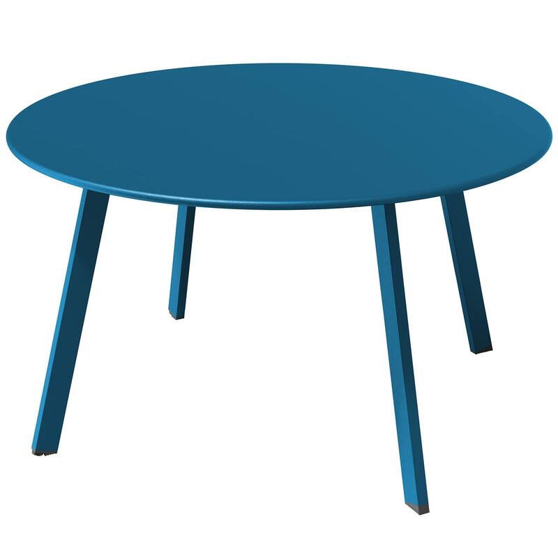 Outdoor Round Coffee Table, 28'' Patio Side Table for Backyard Patio Deck