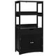 preview thumbnail 13 of 28, Gymax Bathroom Storage Cabinet w/Drawer Shelf Cupboard Floor Cabinet - See Details Black
