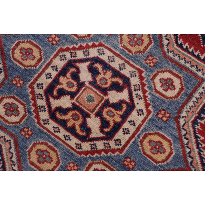 Southwestern Kazak Reynaldo Red/Beige Wool Rug - 4'0'' x 5'5''