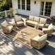 preview thumbnail 28 of 81, Rope Woven Patio Conversation Set with Swivel Chair & Settee Cushions