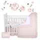 preview thumbnail 2 of 8, Lambs & Ivy Floral Garden Watercolor/Pink Linen 5-Piece Baby Crib Bedding Set