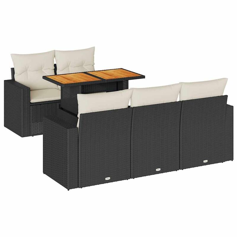 vidaXL Garden Sofa Set Black - 21.7 x 39.4 x 28.7