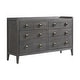 preview thumbnail 1 of 2, Portia 64" Wide Bedroom Dresser with 6 Drawers, Brushed Brindle Grey