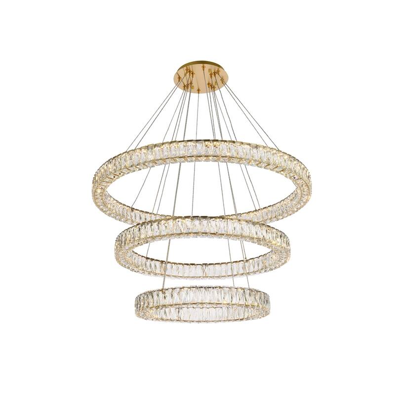 Indigo Home 41 inch LED triple ring chandelier