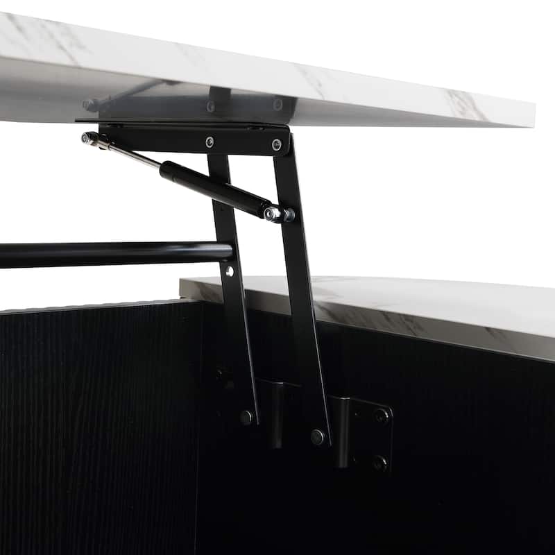Scott Living - Nova Modern Lift-Top Coffee Table with Sliding Doors, Large Drawer, and Smart Storage Design