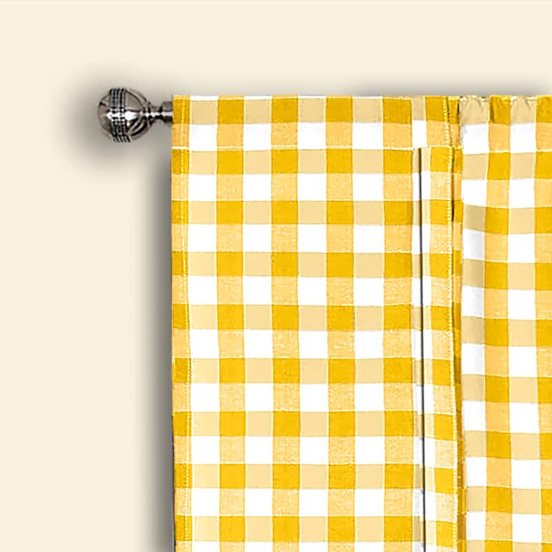 Achim Cotton Blend 63-inch Long Buffalo-check Window Tie-Up Shade