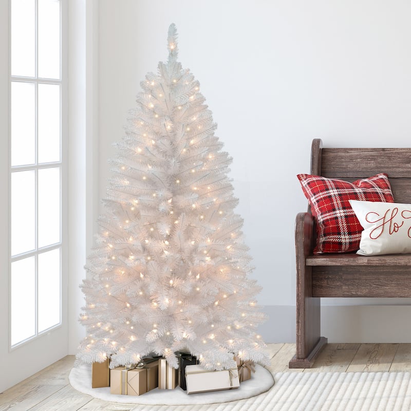 Puleo International 4.5 ft. White Pencil Fraser Fir Christmas Tree