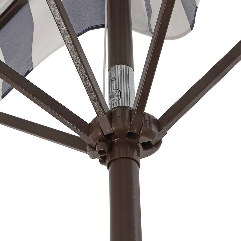 9ft Half Market Umbrella, Scalloped, Crank, Tilt, UV, by JONATHAN Y