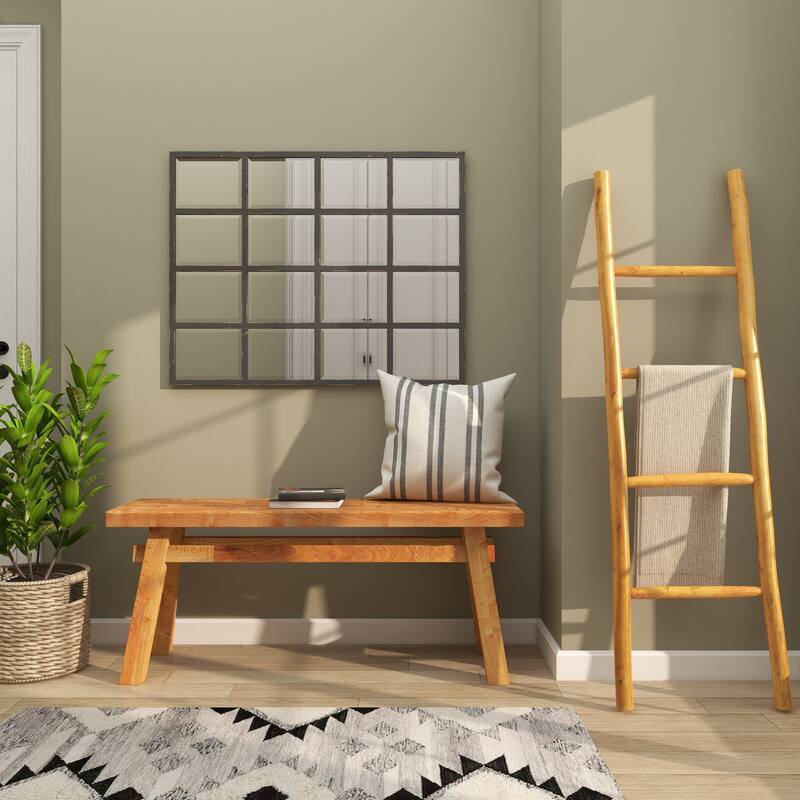 Brown Teak Wood Handmade 4 Rack Ladder