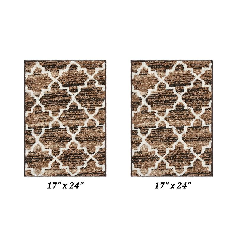 Better Trends Savio Collection 100% Micro Polyester Rectangle Soft Plush & Absorbent Water Machine Washable 2 Piece Bath Rug Set