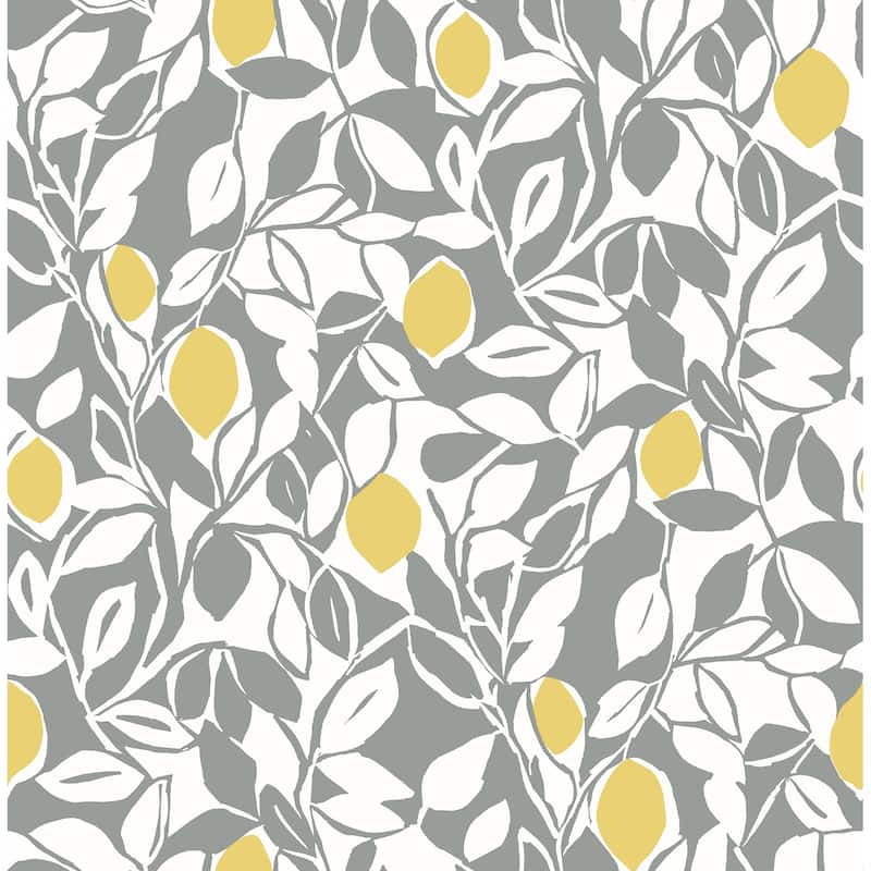 A-Street Prints Loretto Grey Citrus Wallpaper