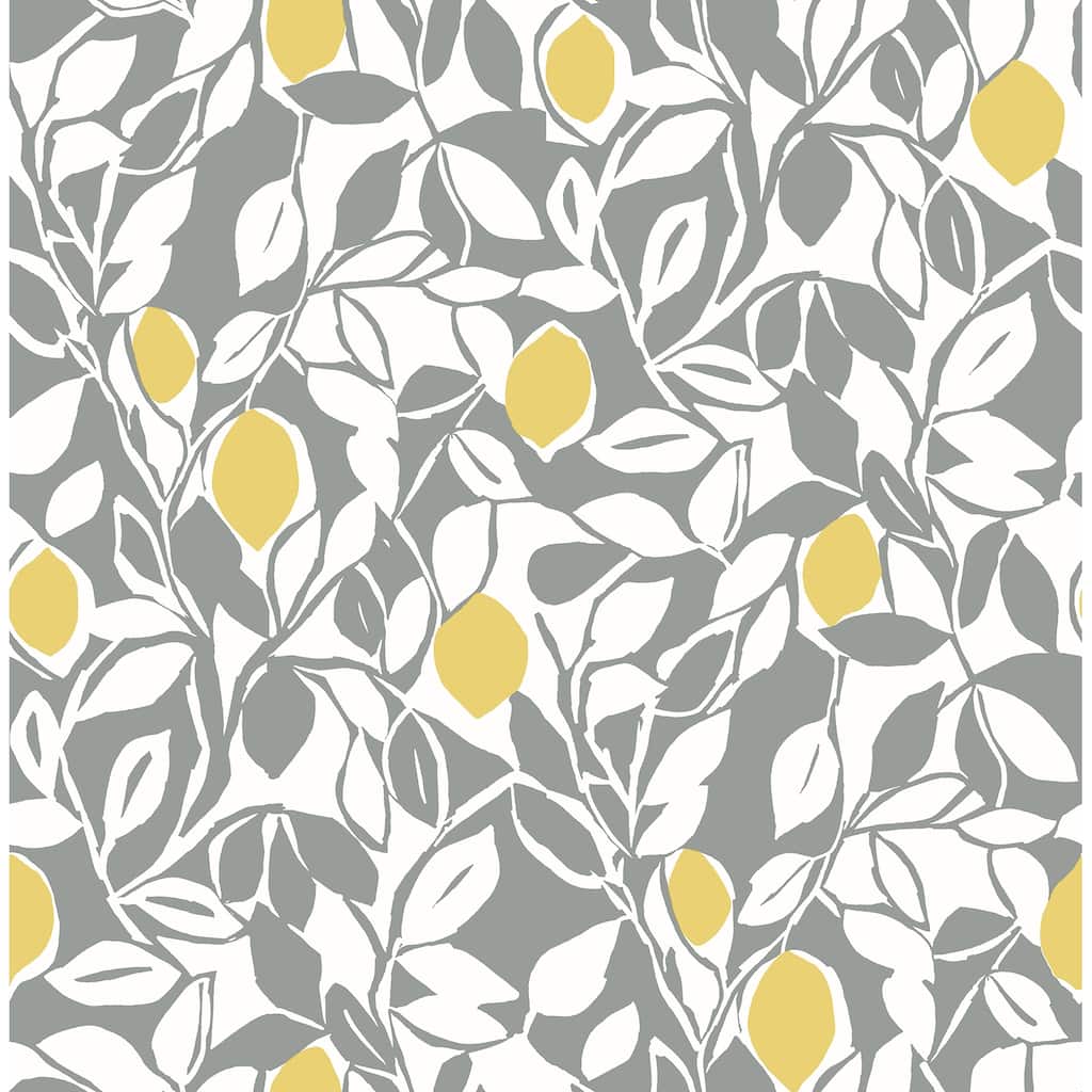 A-Street Prints Loretto Grey Citrus Wallpaper