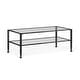 preview thumbnail 4 of 12, SEI Furniture Glenn Black Rectangle Metal Coffee Table with Glass Top and Bottom Shelf