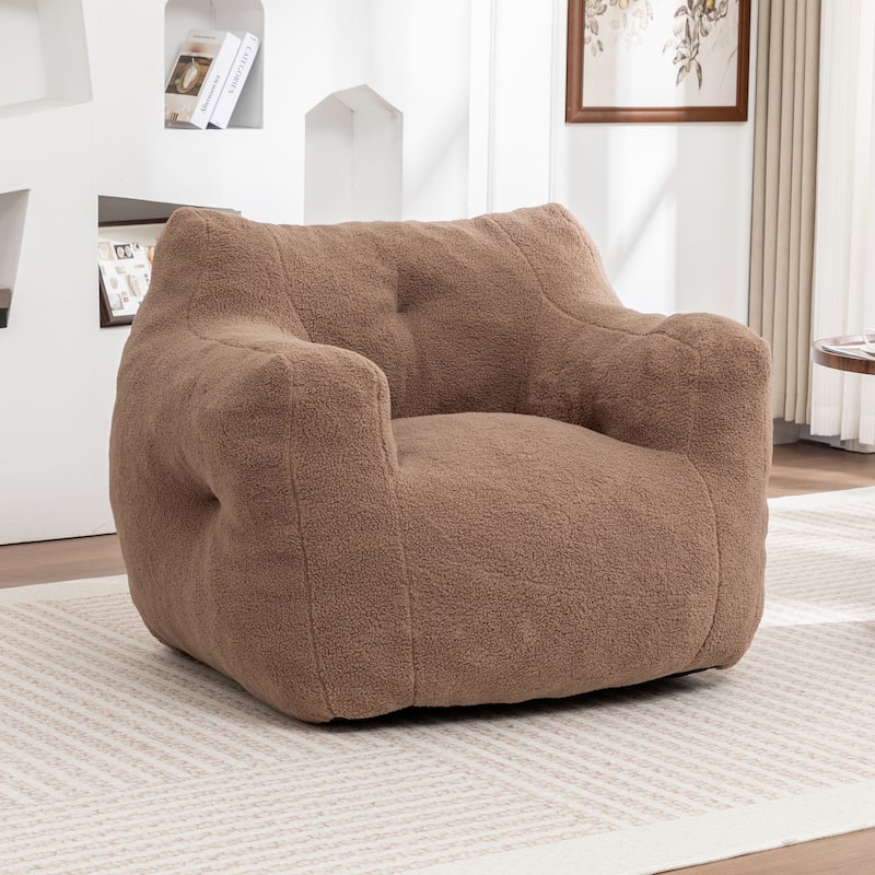 Bean Bag Chair, Bean Bag Sofa Chair with Armrests Stuffed High-Density Foam, Lazy Sofa Comfy Chairs BeanBag Chair - Coffee