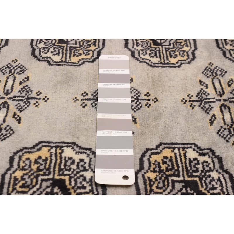 Finest Peshawar Bokhara Grey Rug 9'4" x 12'2" - 9'4 x 12'2