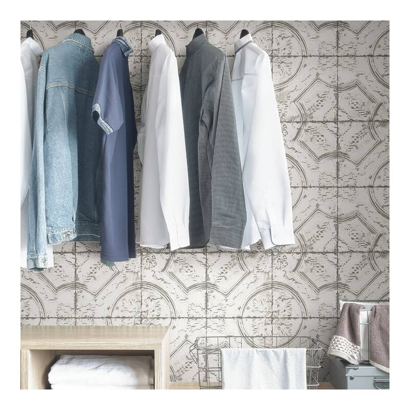 Newport Tin Tile Peel & Stick Wallpaper - 198in x 20.5in x 0.025in