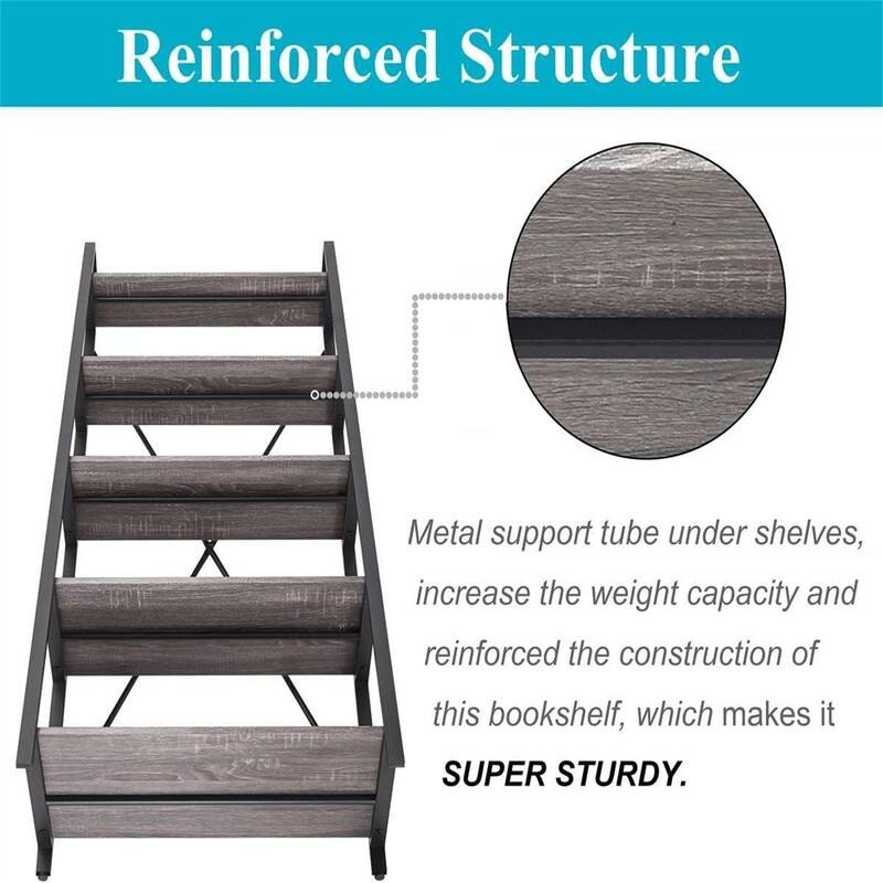 5 Tier Ladder Shelf - 14.17"D x 27.56"W x 65.55"H
