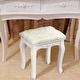 preview thumbnail 10 of 8, Rotation White Mirror Dressing Vanity Table Makeup Desk with Stool - (29.52 x 15.75 x 56.1)"