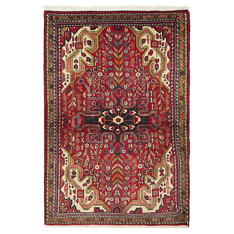 ECARPETGALLERY Hand-knotted Anatolian Vintage Red Wool Rug - 3'11 x 5'9