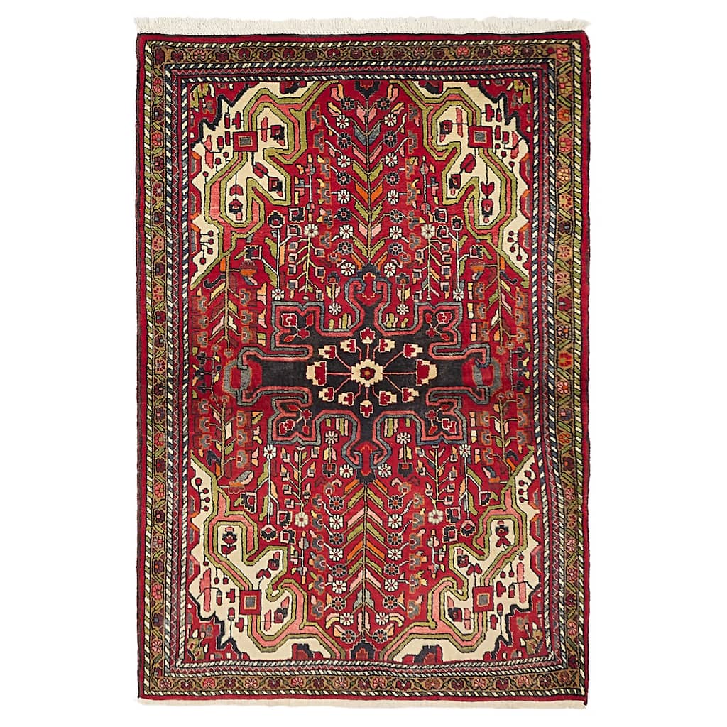 ECARPETGALLERY Hand-knotted Anatolian Vintage Red Wool Rug - 3'11 x 5'9
