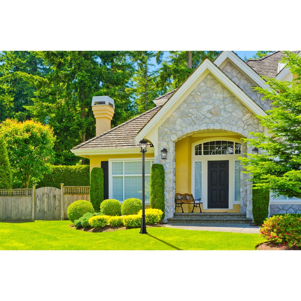 Beacon 2 Light Outdoor Post Mounted Fixture in Black. - Black