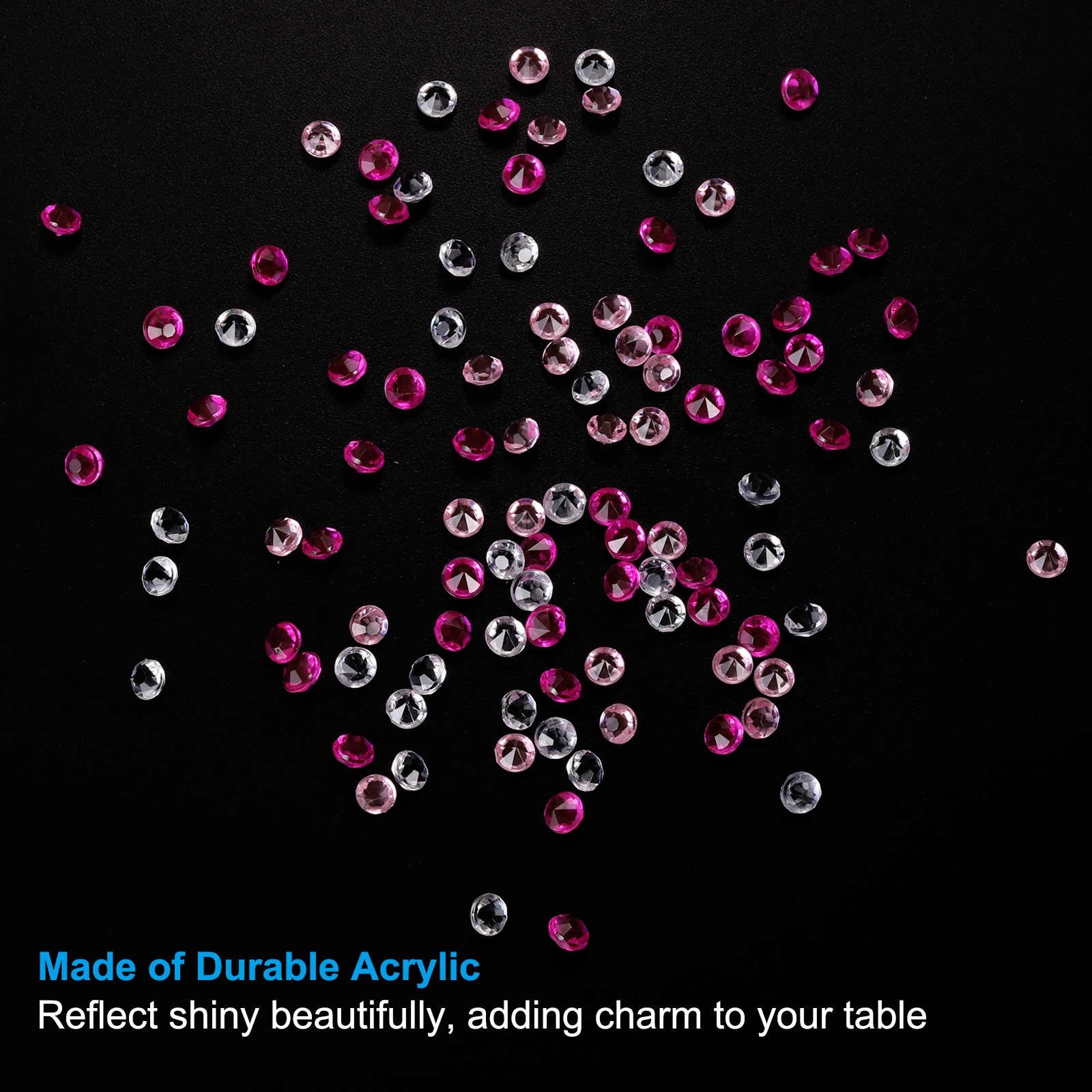 Yaomiao 4000 Pièces Bling Diamant En Acrylique Gemme Cristaux De Dispersion De Table 3 Mm, 6 Mm, 10 Mm Décorations De Table Pour Remplissage De Vase Noël Mariage Fête D'anniversaire (Noir