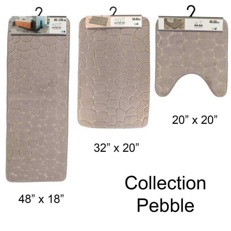 Contour Bath Rug Memory Foam Mat 3D Pebble 20L x 20W