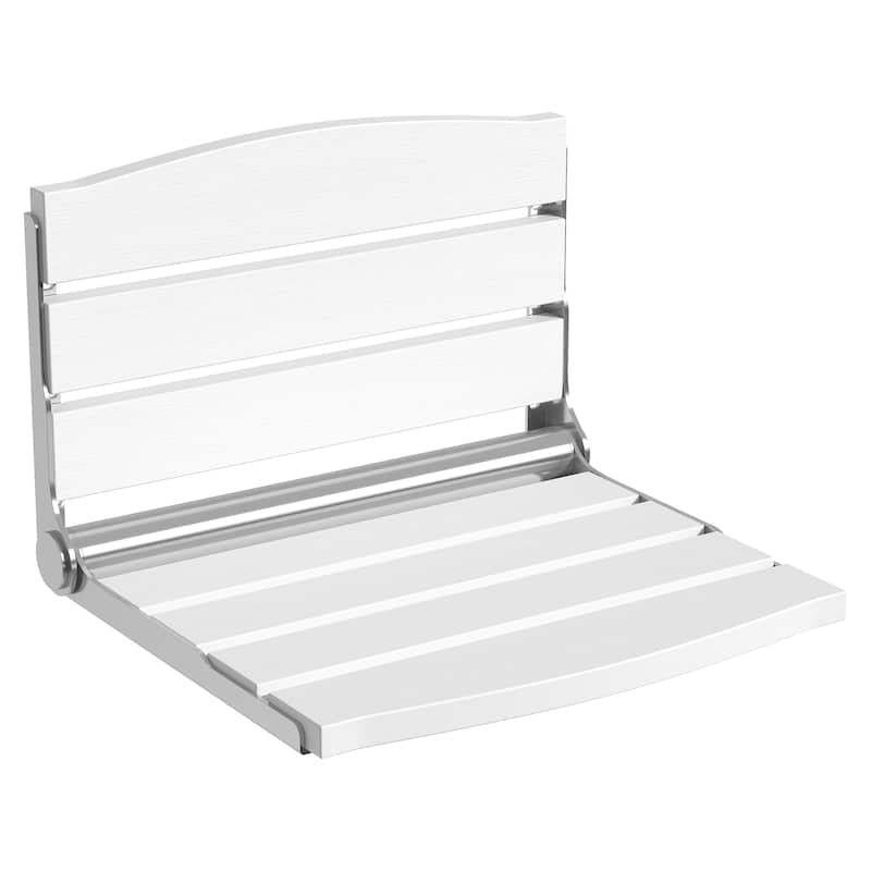 Moasis Plastic Wood Wall Mounted Folding Shower Seat - White