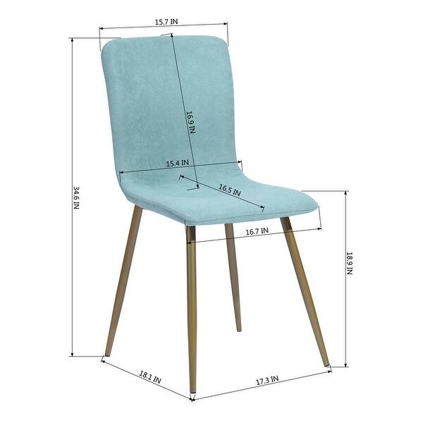 dimension image slide 2 of 5, Carson Carrington Upholstered Dining Chair Golden Leg (Set of 4)