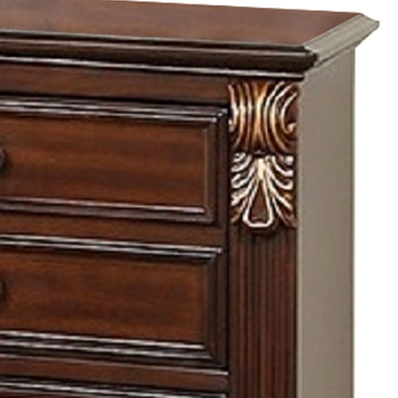 Cherry Oak Brown 3 Drawer 16 in. W Nightstand with Sturdy Hardware and Ample Storage