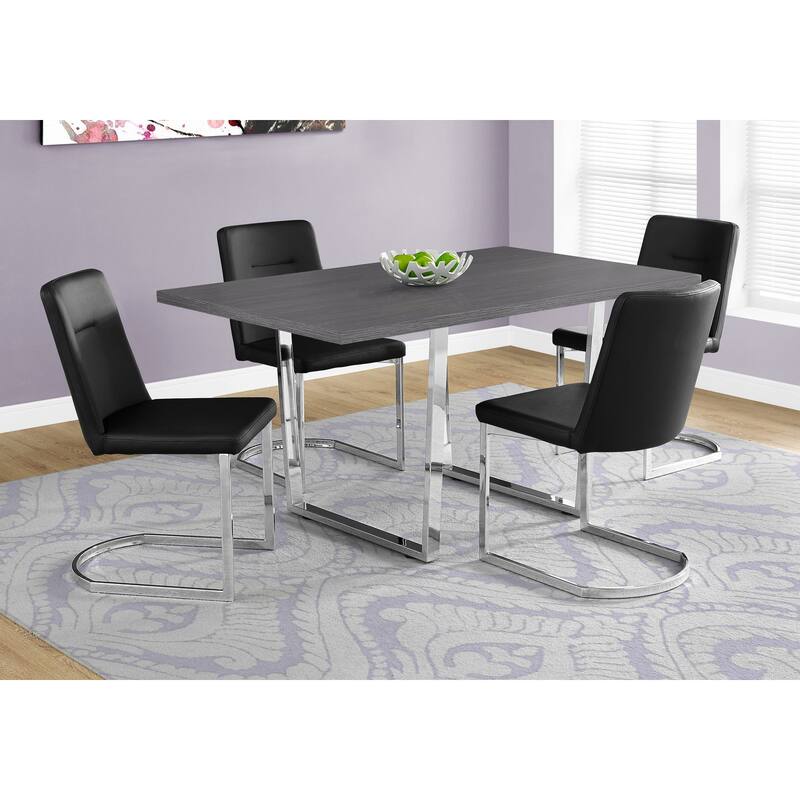 Dining Table, Rectangular, Kitchen, Dining Room, Chrome Metal