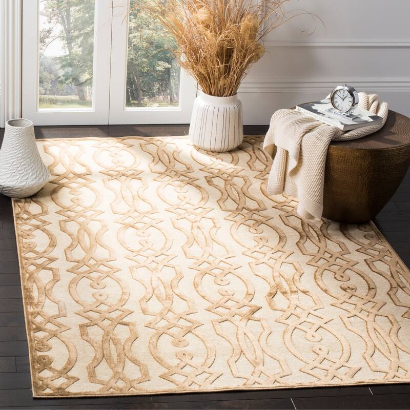 Martha Stewart by SAFAVIEH Villa Screen Viscose Rug - 5'3" x 7'6" - Hickory
